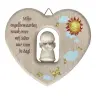 Coeur avec ange en bois sculpté 12cm