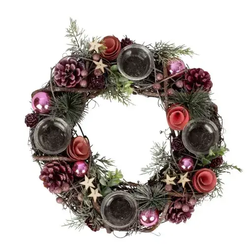 Adventskrans Roze decoratie 34 Cm