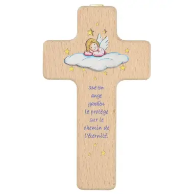 Cross 15x8.5 cm Wall Thy Guardian Angel ... Rose