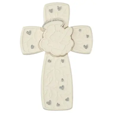 White cross guardian angel 10 x 15 cm