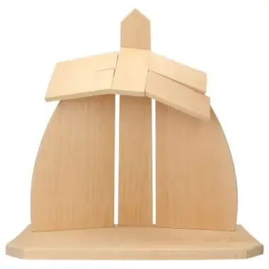 Kerststal leeg - 33 x 17 x H 33 cm - voor fig. +- 15 cm