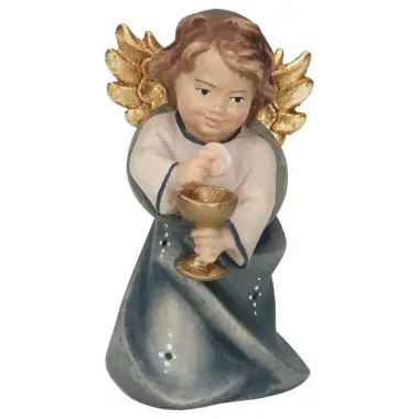 Houtsnijwerk Engel Met Kelk 7.5 Cm / Gekleurd