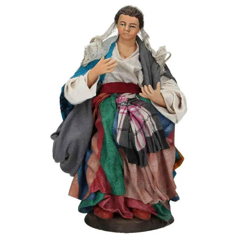Neapolitan Santon 22 Cm Seated Woman
