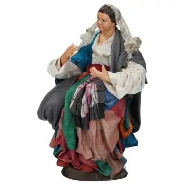 Neapolitan Santon 22 Cm Seated Woman