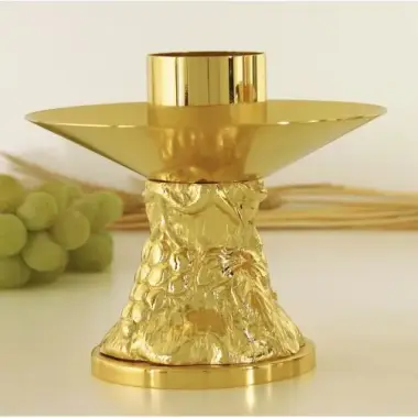 Bougeoir Base Diam 9 Cm H 13 Cm Diam Bougie Cm Doré