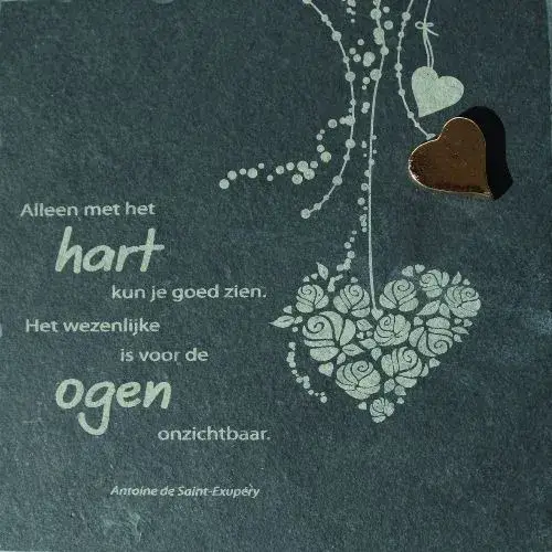 Ardoise 14.5 X 14.5 Cm Alleen Met Het Hart...
