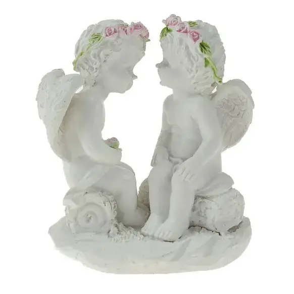 Couple d'anges assis - 9 cm