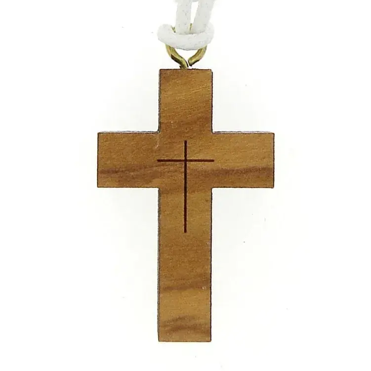 Croix d'aube en bois d'olivier - 30 x 20 mm