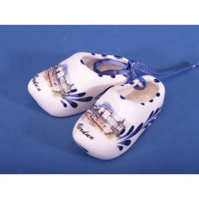 Paire De Sabots Avec Ruban Decor Bleu App. Banneux