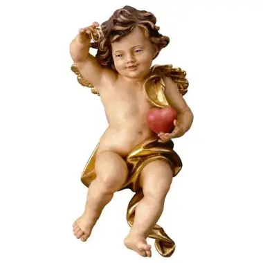 Houtsnijwerk Engel / Huwelijk 20 Cm Gekleurd