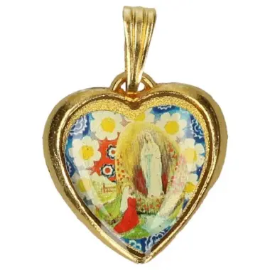 Médaille 18 mm - Appar Lourdes - Métal Doré
