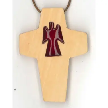 Cross on cord 50 x 35 mm Olive wood