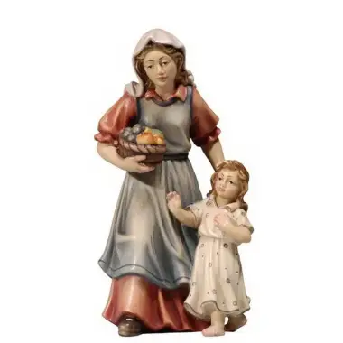 Bergere + Fille pour personnages de crèche de 12 cm Couleur