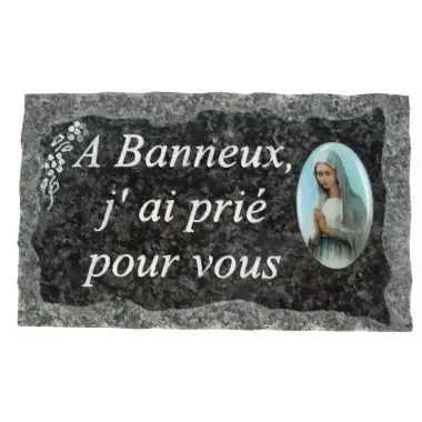Plaque Cimetiere A Banneux J'ai Prie Pour Vous 9x14