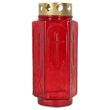 Lanterne Verre ROUGE 9.5 X H 21 cm