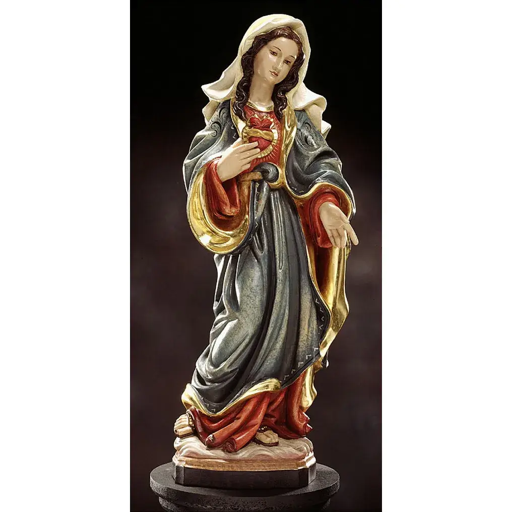 Houtsnijwerk - H Hart van Maria - 20 cm - Polychroom