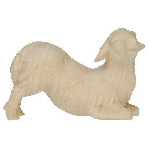 Lamb Kneeling for nativity figurines of 16 cm Natural