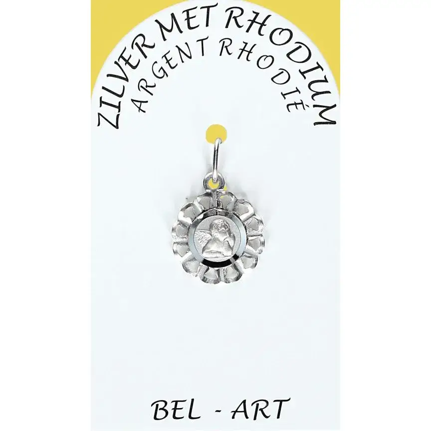 Médaille Argent Rhodié - Ange 13 mm