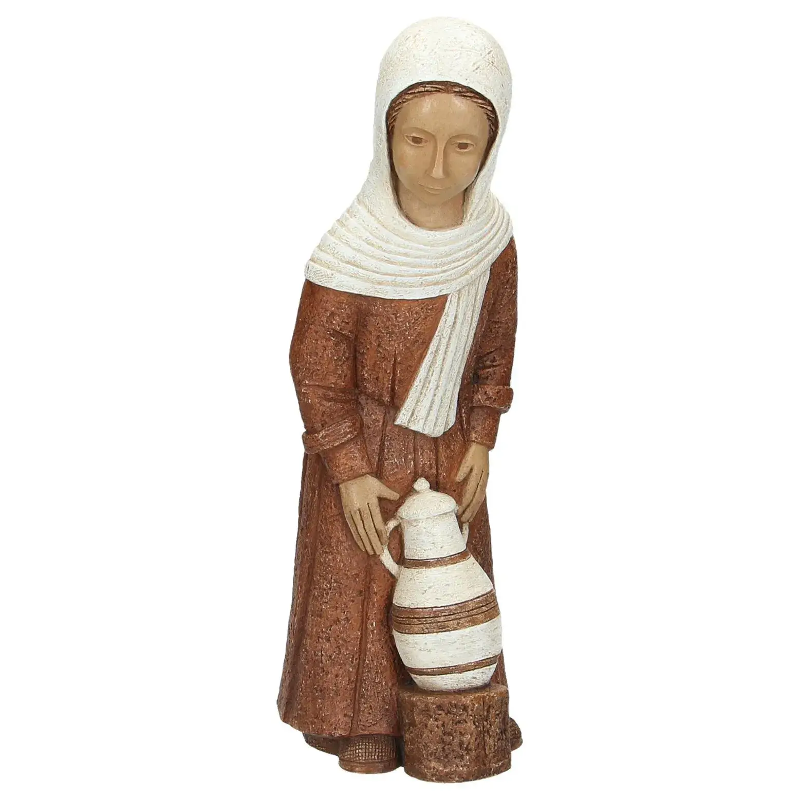 Bergère à la cruche - 32 cm - Orange et blanc