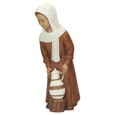 Bergère à la cruche - 32 cm - Orange et blanc