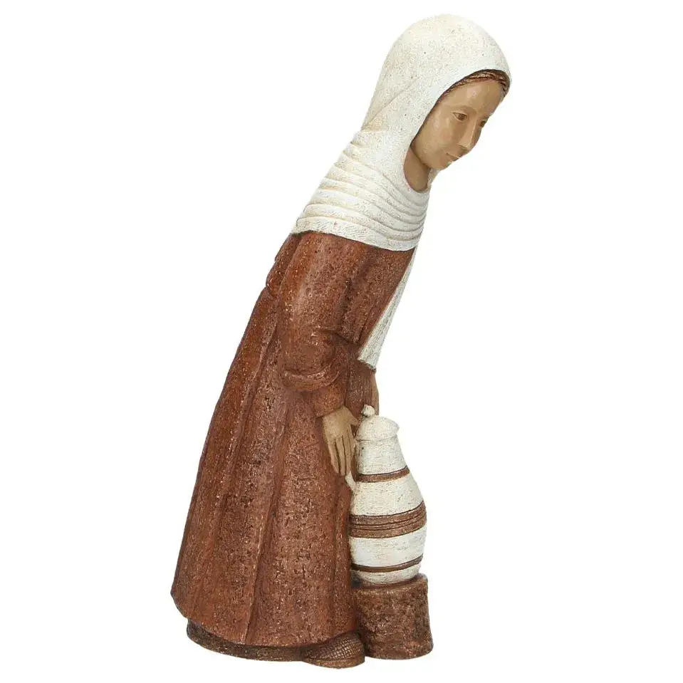 Bergère à la cruche - 32 cm - Orange et blanc