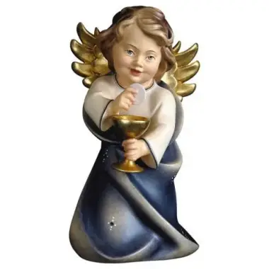 Houtsnijwerk Engel Met Kelk 7.5 Cm / Gekleurd + Doos