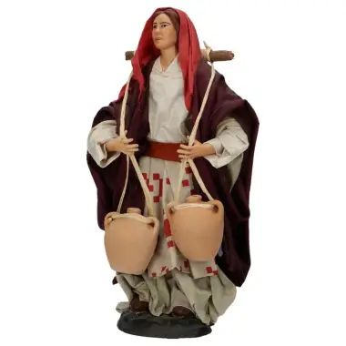 Neapolitan Santon 22 Cm Woman With Pitchers