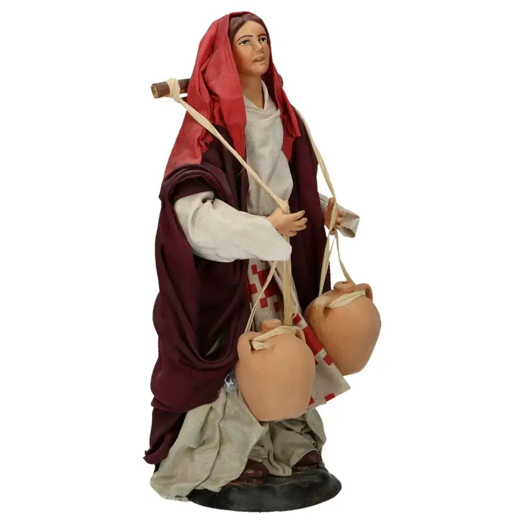 Neapolitan Santon 22 Cm Woman With Pitchers