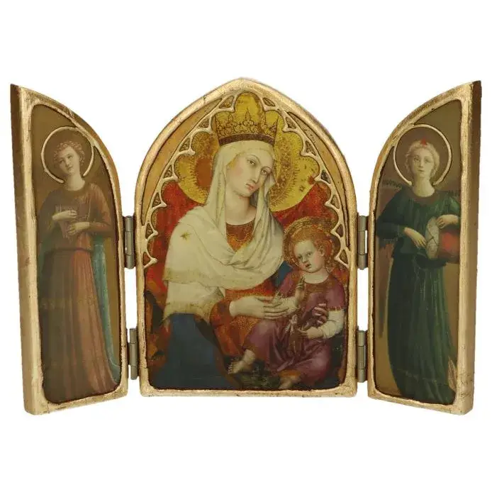 Tryptique Arrondi Vierge Du Petit Palais D Avignon 22 Cm X 15 Cm