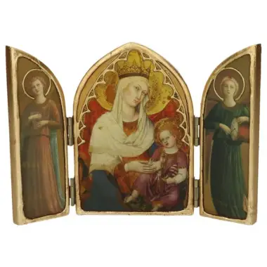Tryptique Arrondi Vierge Du Petit Palais D Avignon 22 Cm X 15 Cm