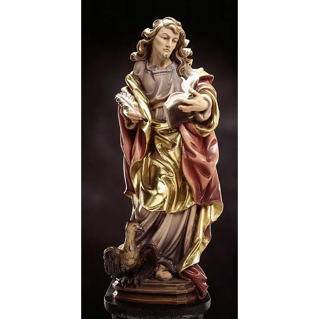Houtsnijwerk H Johannes 20 Cm Gekleurd