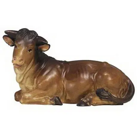 Houtsnijwerk Os voor kerstfiguren van 12 cm / Gekleurd