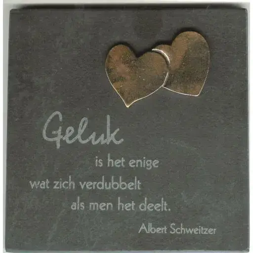Ardoise 14.5 X 14.5 Cm Geluk Is Het Enige...