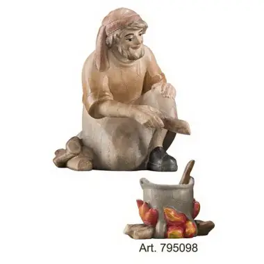 Berger Au Feu : crèche de Noël en bois Pema 12 cm