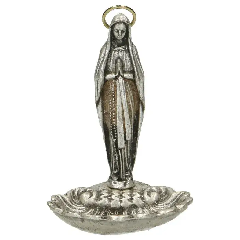 Bénitier 9.5 cm - N.D de Lourdes - Métal Agté