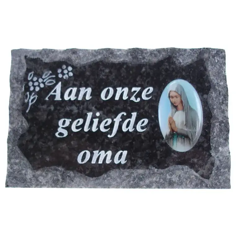 Plaque Cimetiere Aan Onze Geliefde Oma 9x14