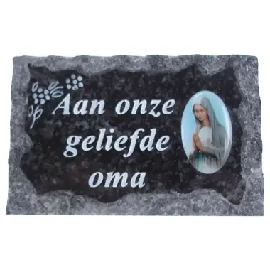 Plaque Cimetiere Aan Onze Geliefde Oma 9x14