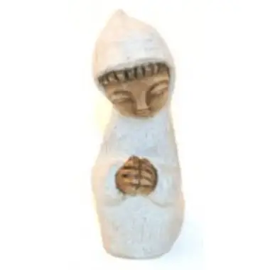 Berger ravi (à genoux) - 10 cm - Blanc