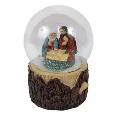 Sneeuwbol met heilige familie - hoogte 6,5 cm