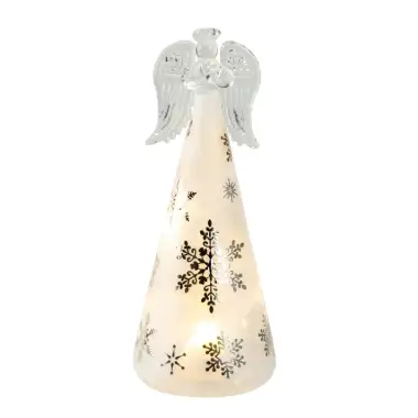 Glazen engel met LED verlichting 20cm