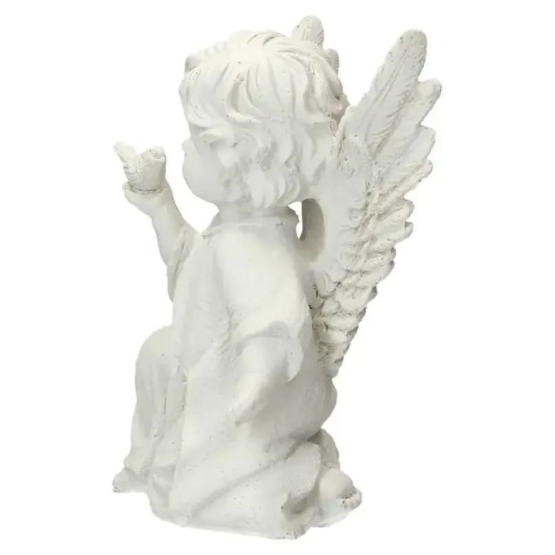 Ange avec oiseau Ht 17 cm