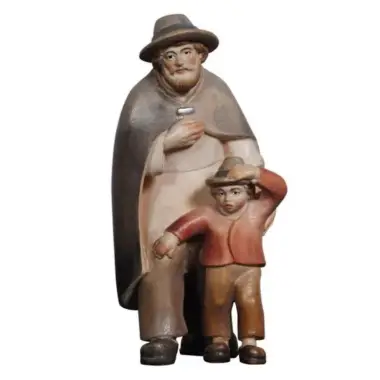 Berger avec enfant crèche de Noël en bois Pema 12 cm