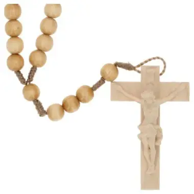 Rozenkrans op koord - Hout / Beige - L 35 cm