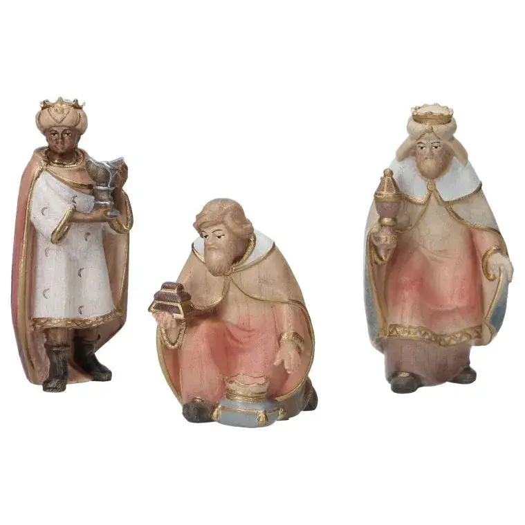 Set de 3 rois mages : crèche de Noël en bois Pema 12 cm