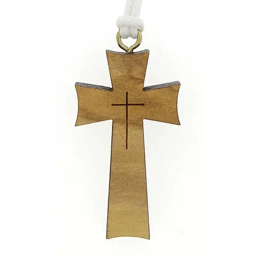 Croix d'aube en bois d'olivier - 33 x 18 mm