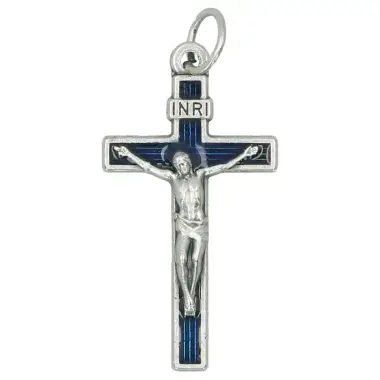 Croix 30 X 18 mm Email bleu