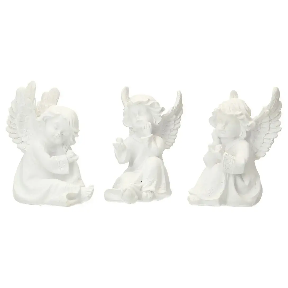 Ange assis Ht 10 cm - 3 / set
