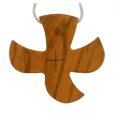 Croix d'aube en bois d'olivier - 48 x 46 mm