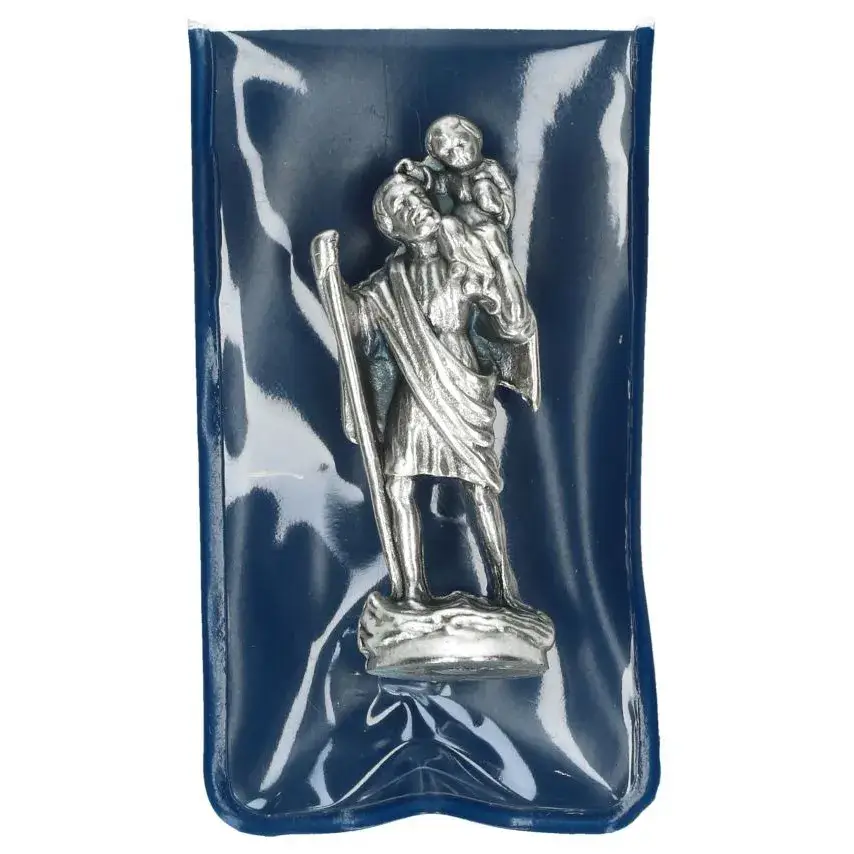 Etui 6 X 3.5 cm / Statue 4 cm St Christophe