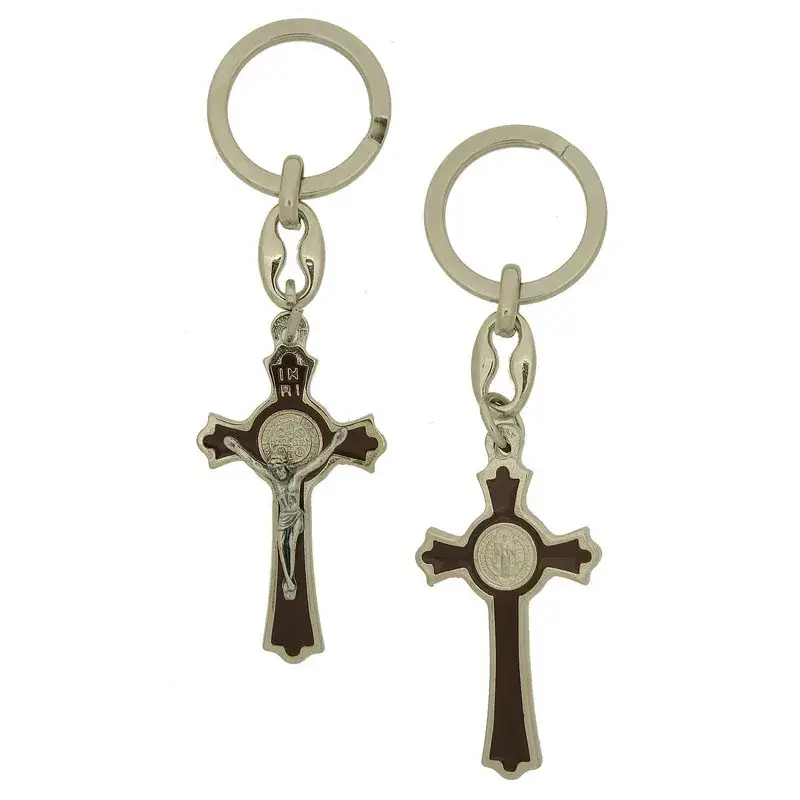Porte-Clefs - St Benoît - Métal Argenté + Email